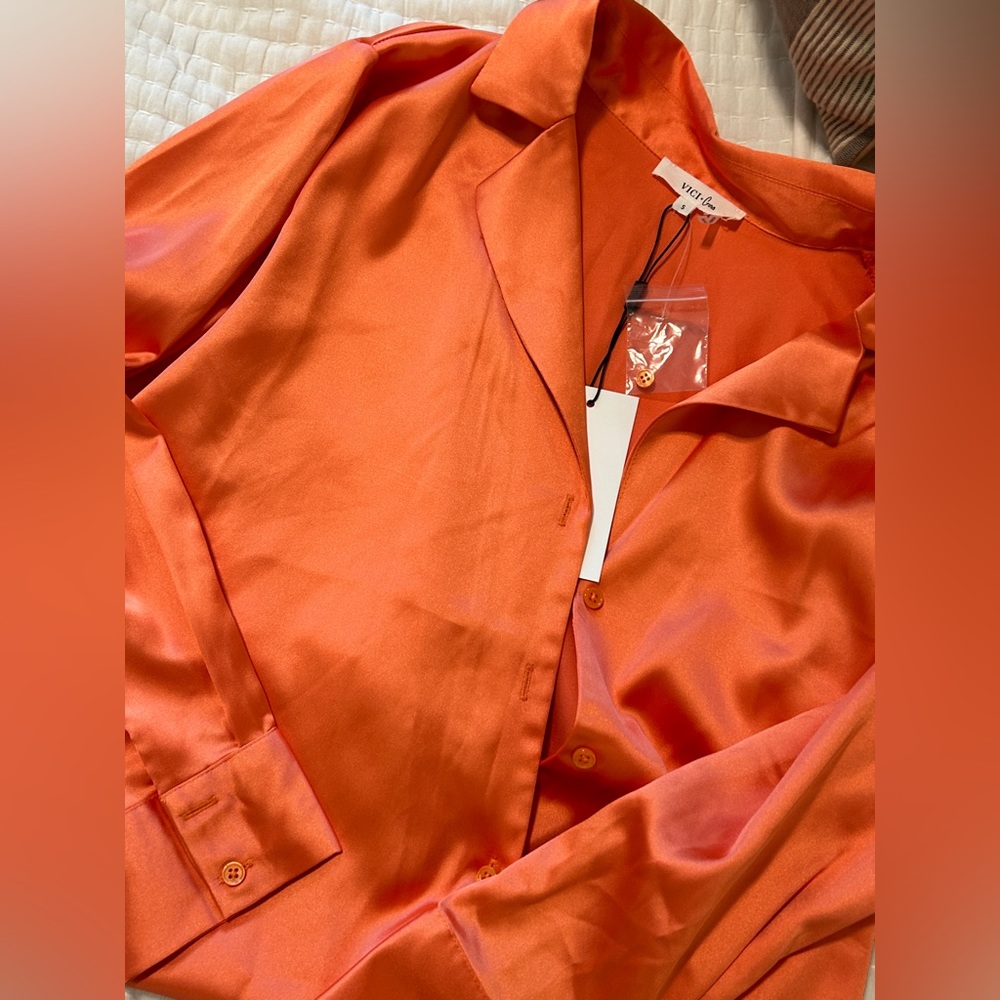 NWT Vici x Giana Button Down Satin top